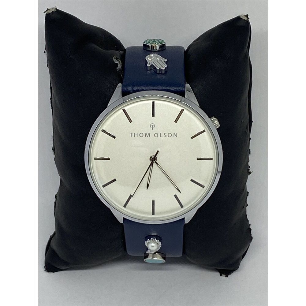 Thom Olson CBT033 Unisex Blue Leather Analog Dial Quartz Genuine Watch EY777